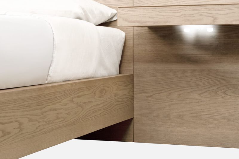 One Coastal Modern Live Edge Wall Bed with Floating Nightstands