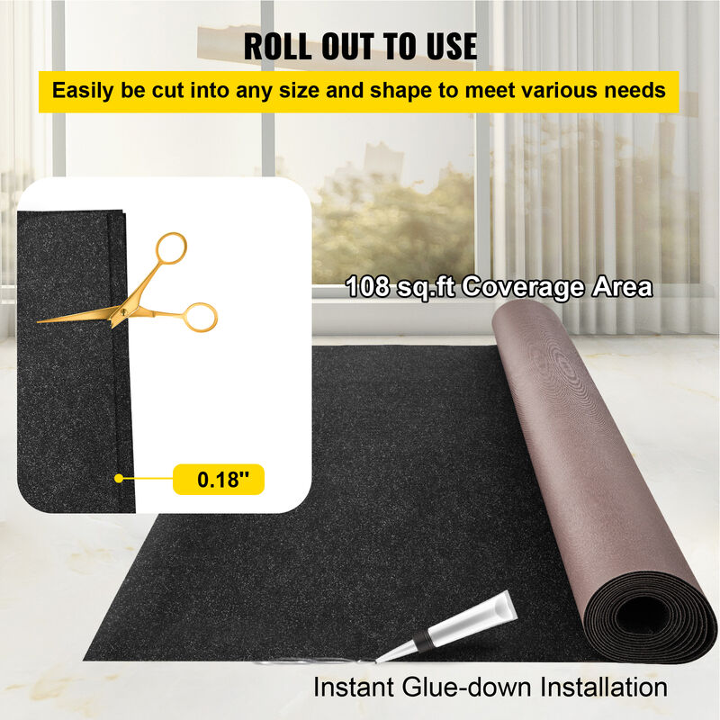 VEVOR Boat Carpet Marine Carpet 6x18' Indoor Outdoor Carpet Rug Anti-Slide Black image number 4