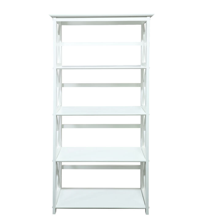 Casual Home Montego Bookcase, 5-Shelf, White,324-51