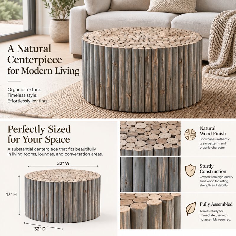 Marelique Wood-Stick Coffee Table image number 3