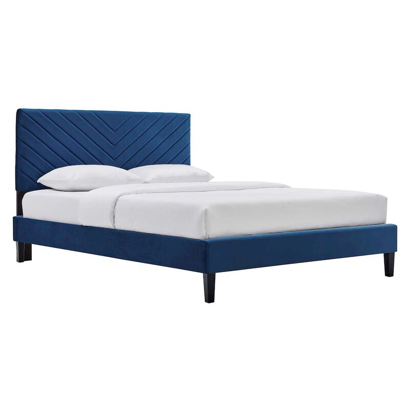 Roxanne Performance Velvet Full Platform Bed image number 0