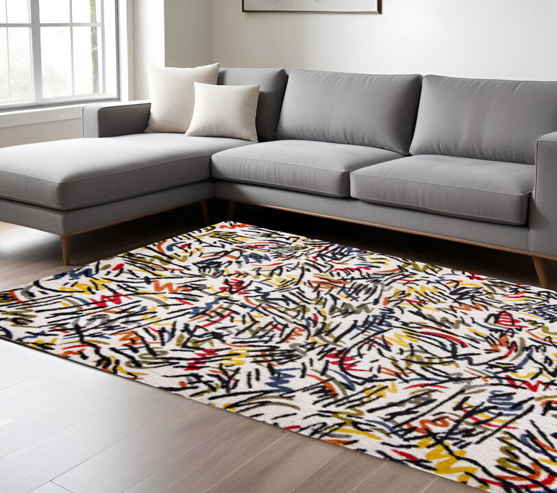 HomeRoots Abstract Non Skid Area Rug