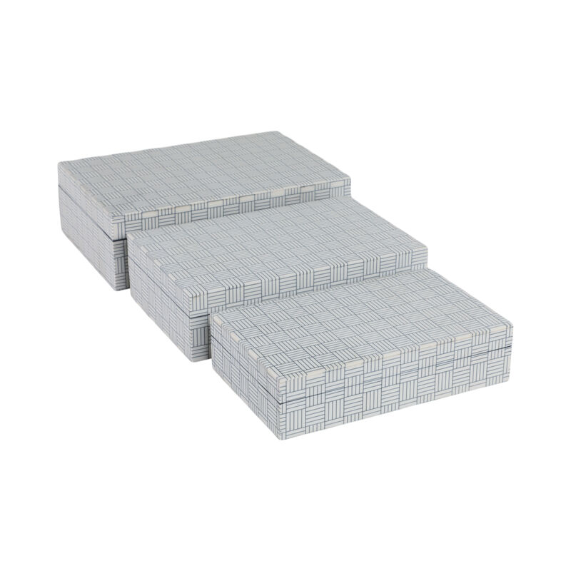 S/3 Checkerboard Etched Boxes image number 2