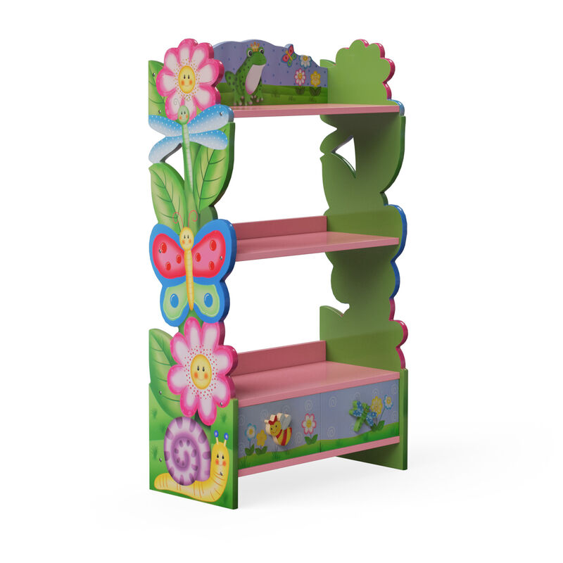 Magic Garden Kids 3-Tier Bookshelf & Drawer, Multi image number 3