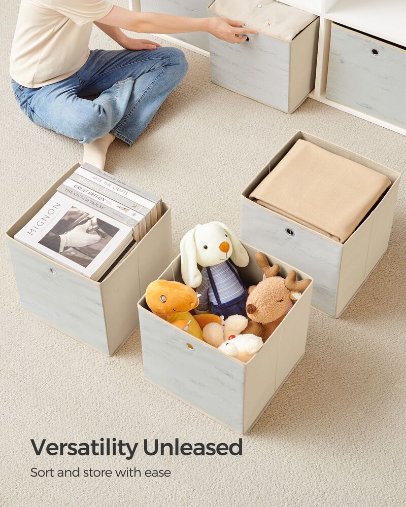 Foldable Storage Organizer Boxes &ndash; Set of 6 Storage Cubes for Clothes