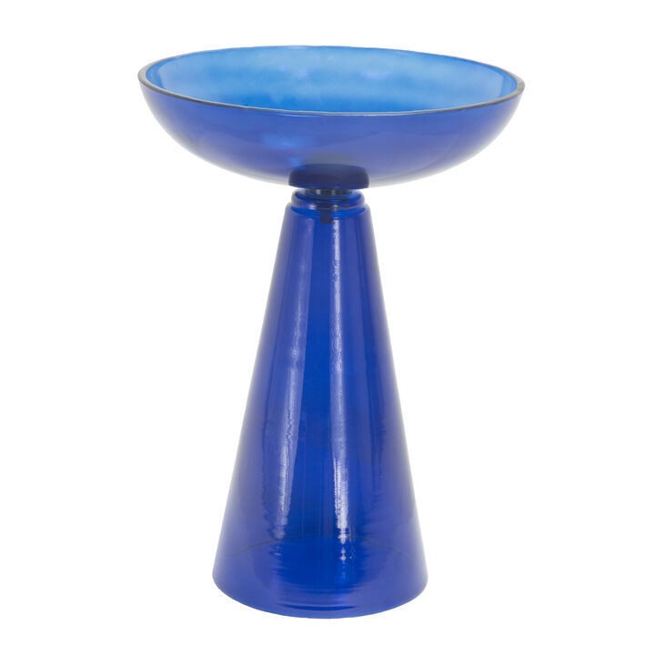 Glass Pedestal Bird Bath