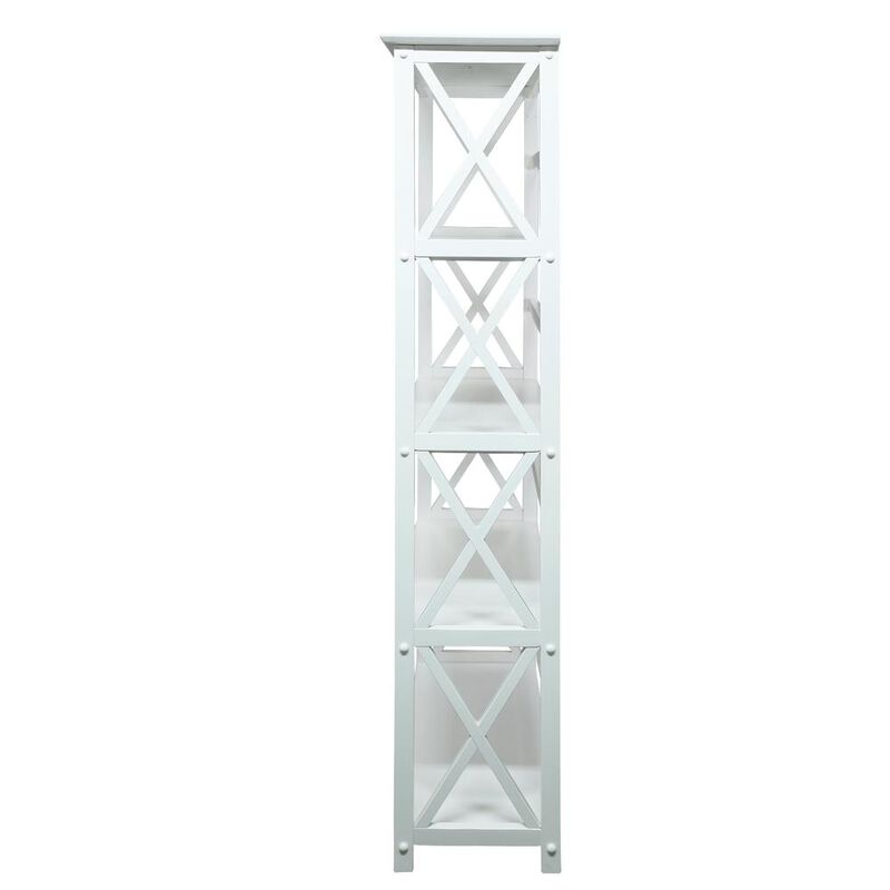 Montego 5-Shelf Bookcase-White