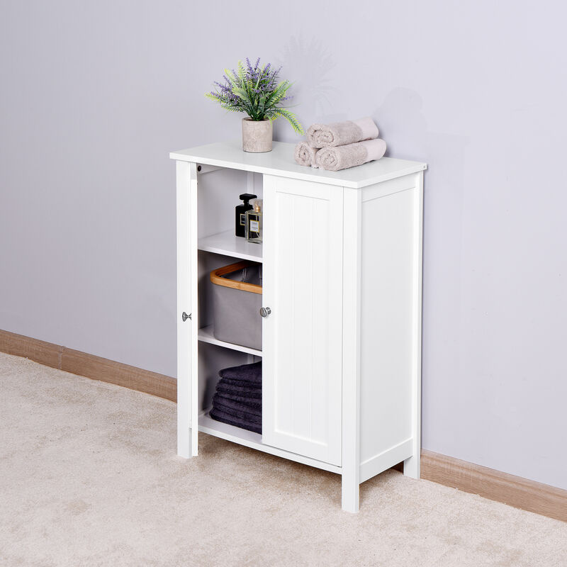 Streamdale Bathroom Floor Storage Cabinet With Double Door Adjustable Shelf image number 6