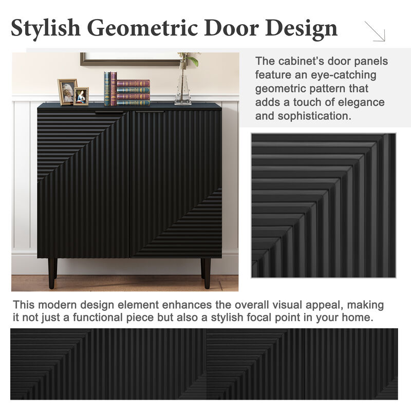 Merax Modern Minimalist Side Cabinet with Ample Storage