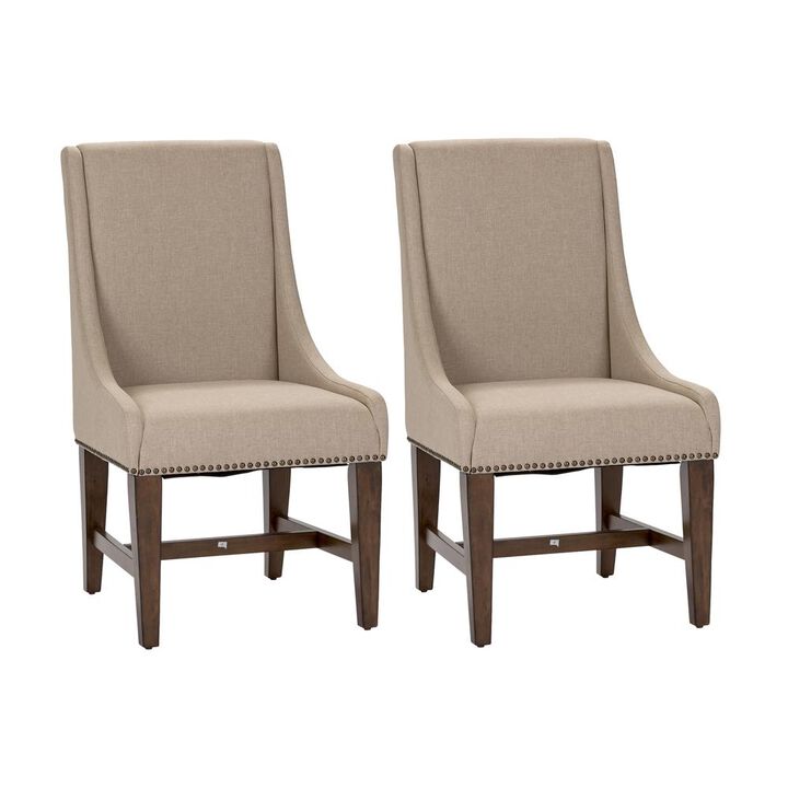 Liberty Furniture Armand Upholstered Side Chair (RTA)-Set of 2 in Antique Brownstone