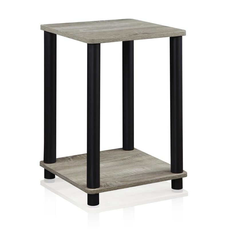 Turn-N-Tube End Table, French Oak Grey/Black