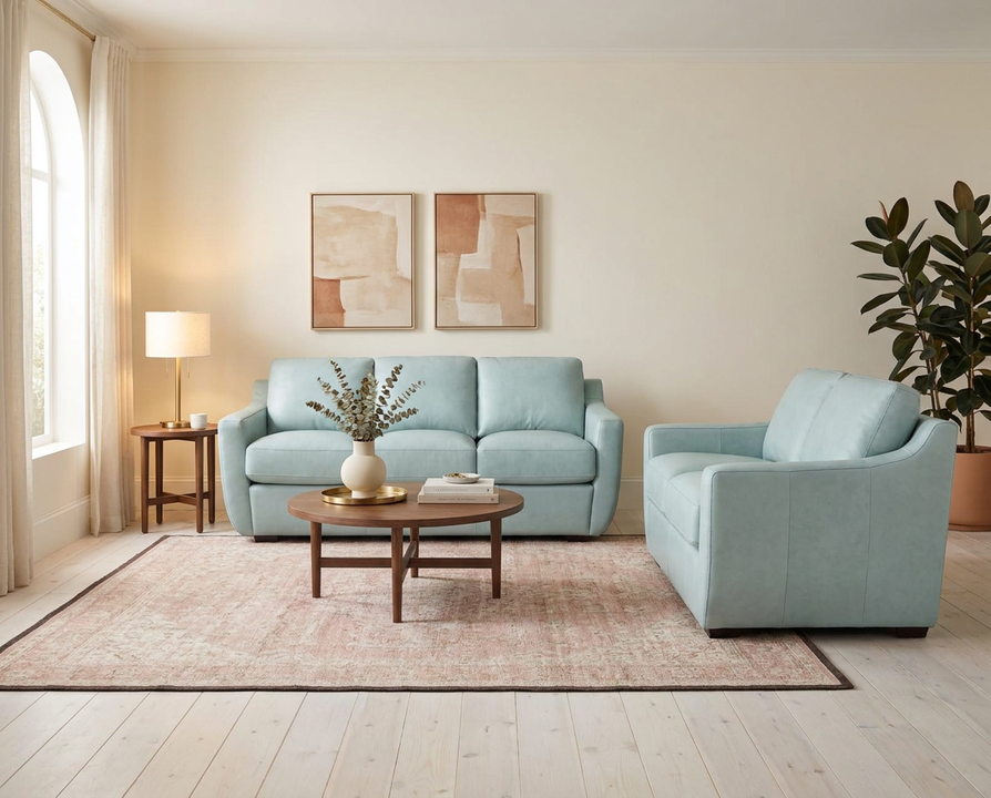 Ajax Aqua Sofa & Loveseat