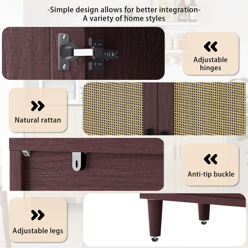 Gumlox 70" Rattan Sideboard image number 4