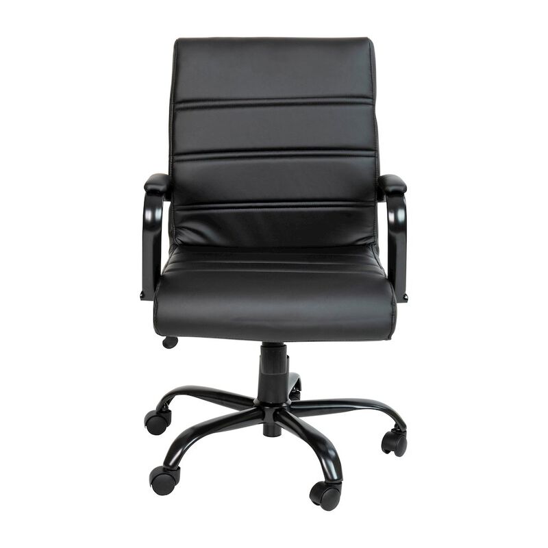 Flash Furniture Mid-Back Black Executive Swivel Office Chair with Black Frame and Arms image number 7