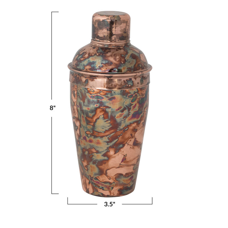 16-Ounce Oxidized Stainless Steel Cocktail Shaker, Copper Finish image number 2