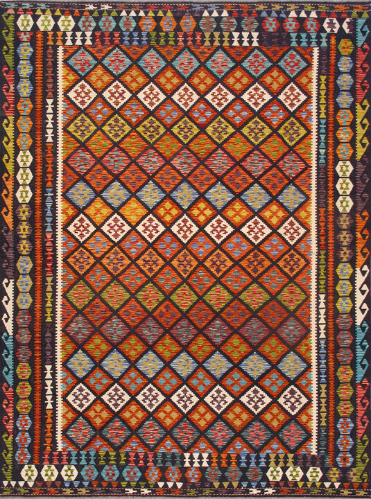 Pasargad Home Kilim Flatweave Wool Area Rug- 8' 6'' X 11' 4''