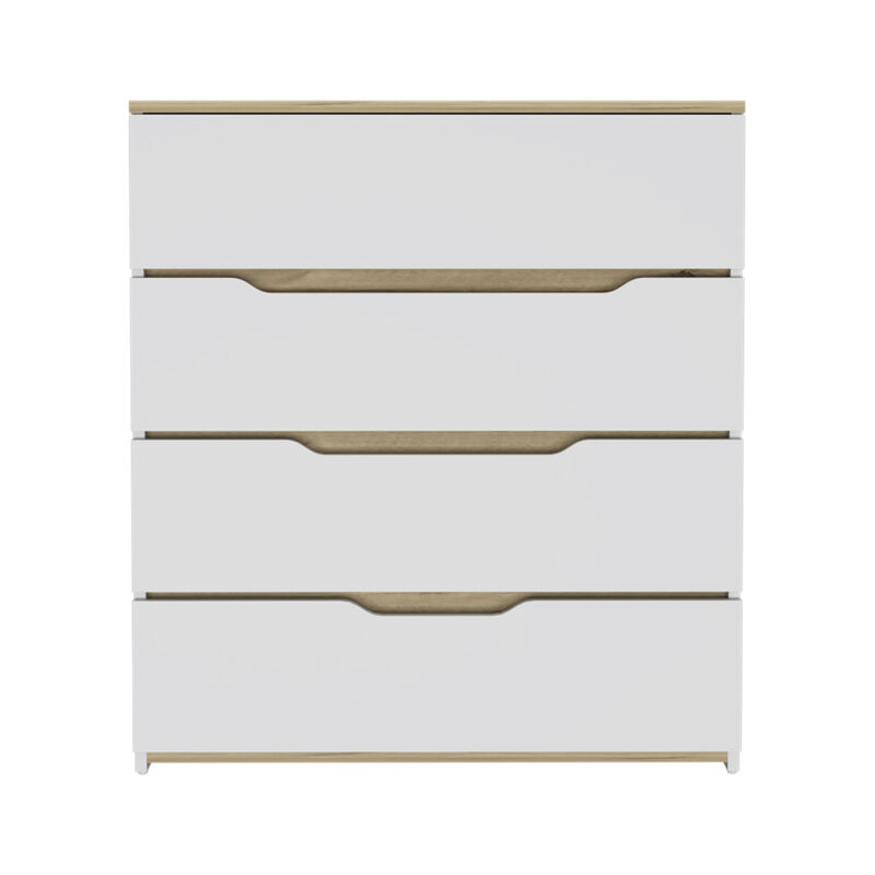 Streamdale Lynbrook 4-Drawer Dresser White And Light Oak image number 0