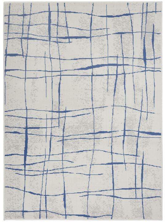 Whimsicle WHS09 Ivory/Blue 4' x 6' Rug