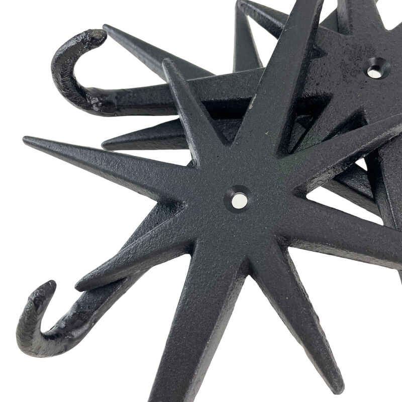 Set of 3 Cast Iron Atomic Starburst Wall Hooks &ndash; Mid-Century Modern Design, Black Finish, 9" High, 7.25" Long, Durable and Stylish for Organizing Coats, Hats, Keys, and More image number 2