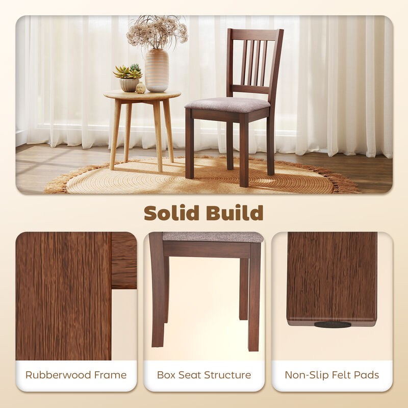 Hivvago Kitchen Chairs Set of 2 with Rubberwood Legs image number 4