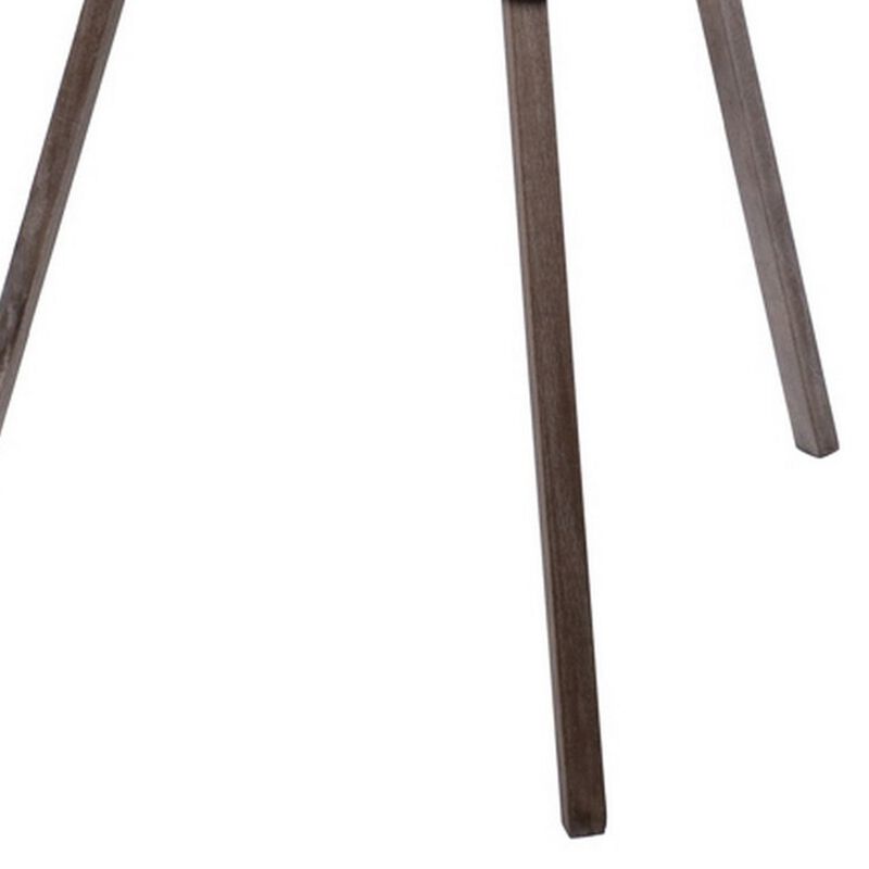 55 Inch Floor Lamp with Tripod Style Wood Frame, Spotlight, Brown and Black - Benzara image number 3