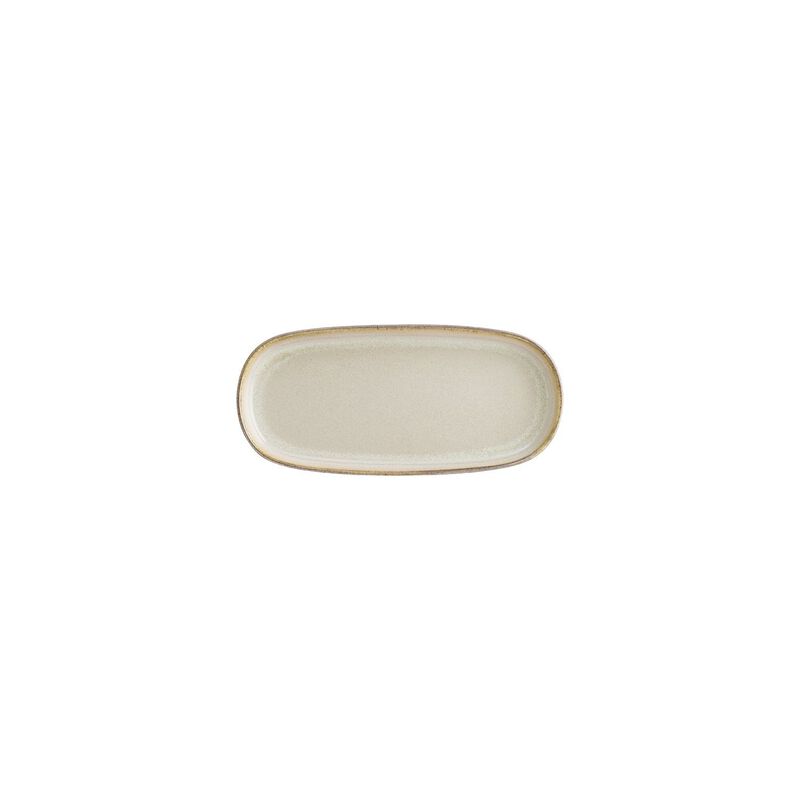 Sand 8.5" x 4" x h:0.75" Oval Beige Porcelain Platter