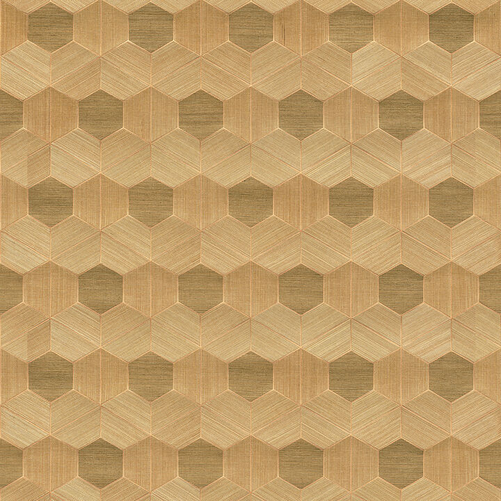 Linzhi Copper Sisal Grasscloth Wallpaper