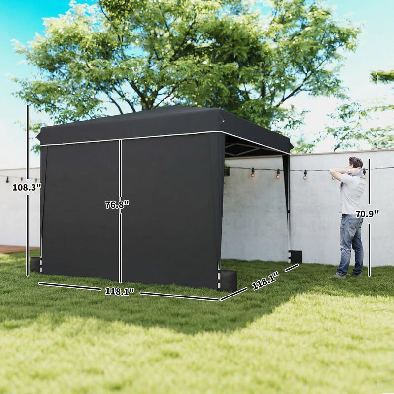 Hivvago 10x10 Pop Up Canopy Tent with Sidewalls image number 2