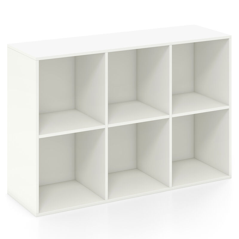 6-Cube Storage Bookcase with Anti-Tipping Kit &ndash; Modern Organizer Shelf for Bedroom and Living Spaces