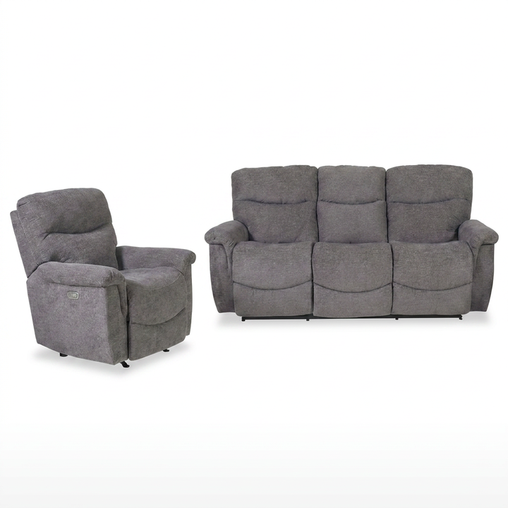 James Smoke Power Reclining 2 Piece Living Room Set
