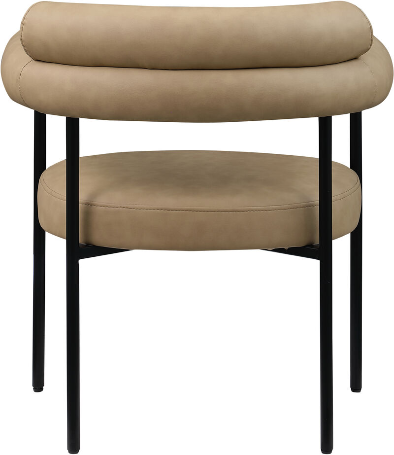 Meridian Furniture Blake Tan Vegan Leather Dining Chair, Set of 2