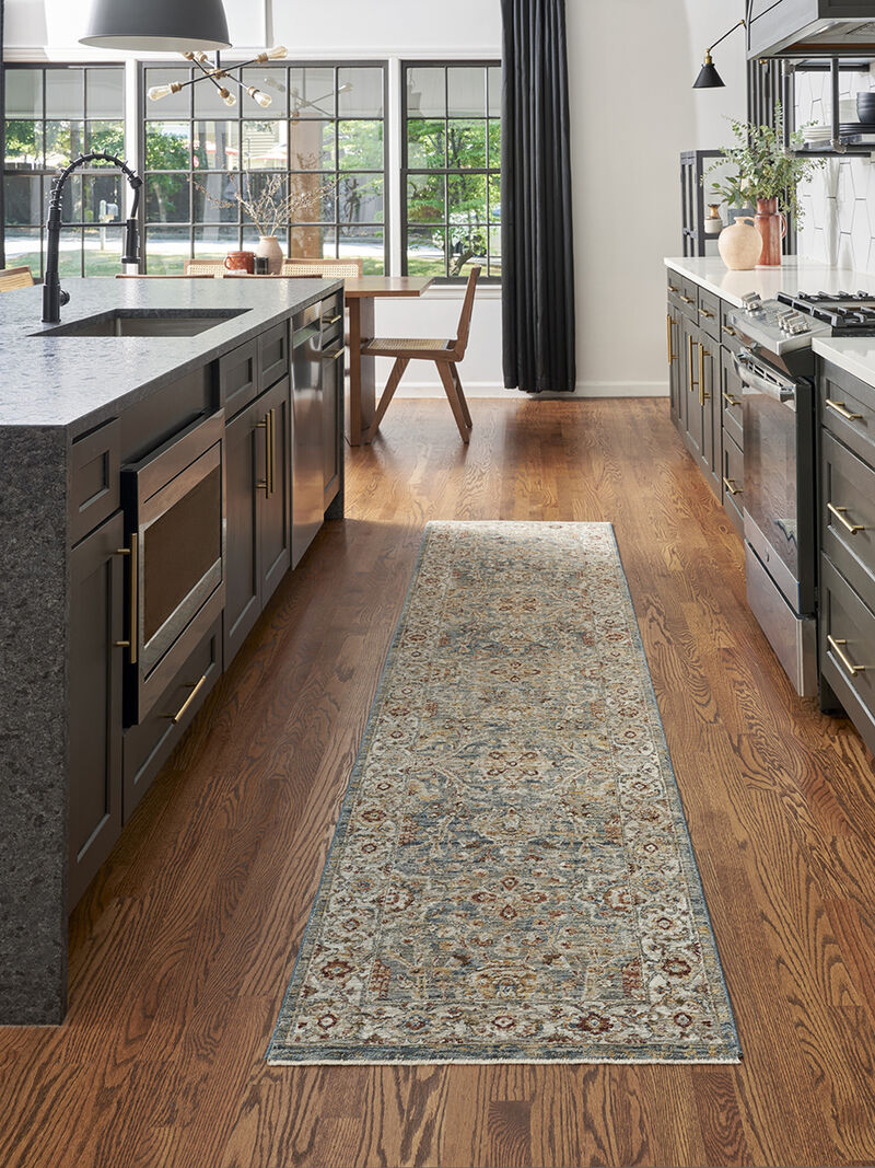 Sahar SHR03 Blue 2'3" x 10'2" Rug image number 7