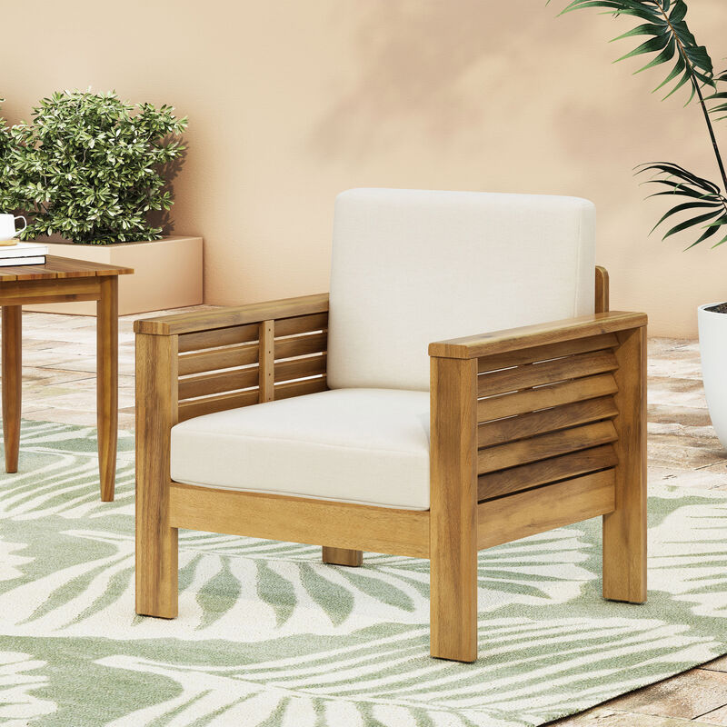 Merax Outdoor Acacia Wood Club Chairs