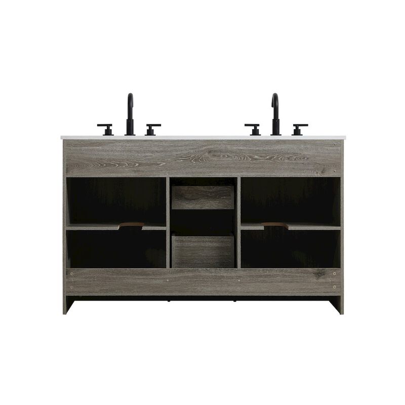 Elegant Kitchen and Bath Austin 54 Inch Double Bathroom Vanity In Rustic Grey