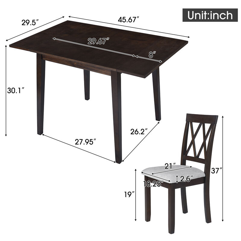 Merax Foldable Dining Table Set for Small Space
