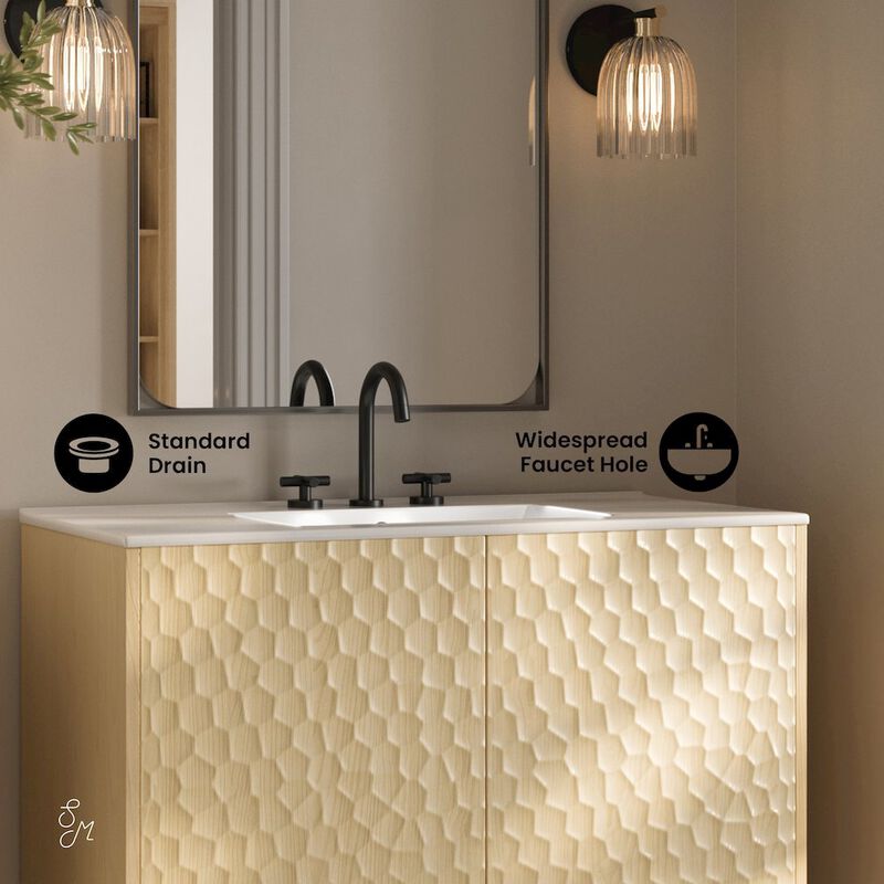 36" Freestanding Bathroom Vanity with 3-Hole Widespread Sink Top image number 3