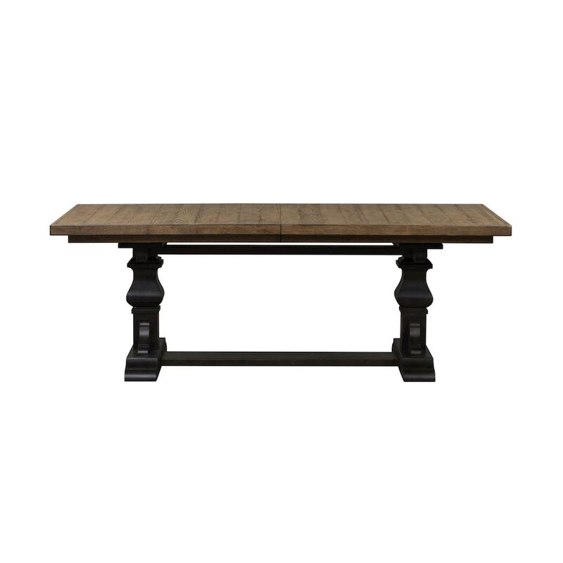 Liberty Furniture Harvest Home Trestle Table in Rubberwood Solids w/ Knotty White Oak Veneers image number 4