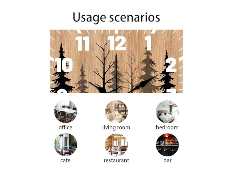 Bear Forest Wildlife Rustic Farmhouse Wall Clock 12 Inch Silent Non Ticking image number 2
