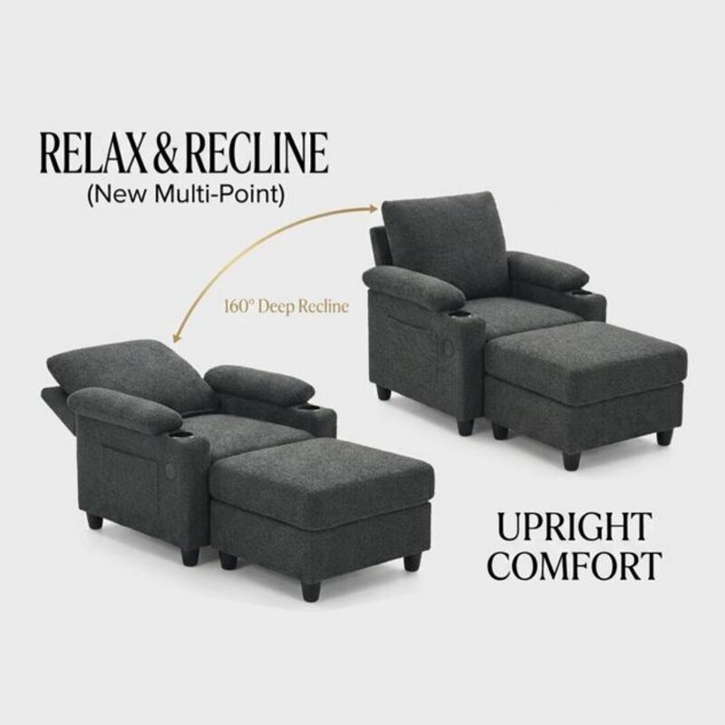 Smabu Accent Chair and Storage Ottoman Set image number 2