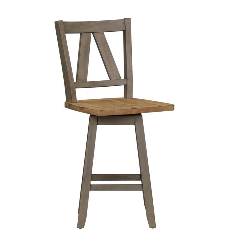 Liberty Furniture Lindsey Farm 5 Piece Gathering Table Set - Weathered White & Sandstone image number 3