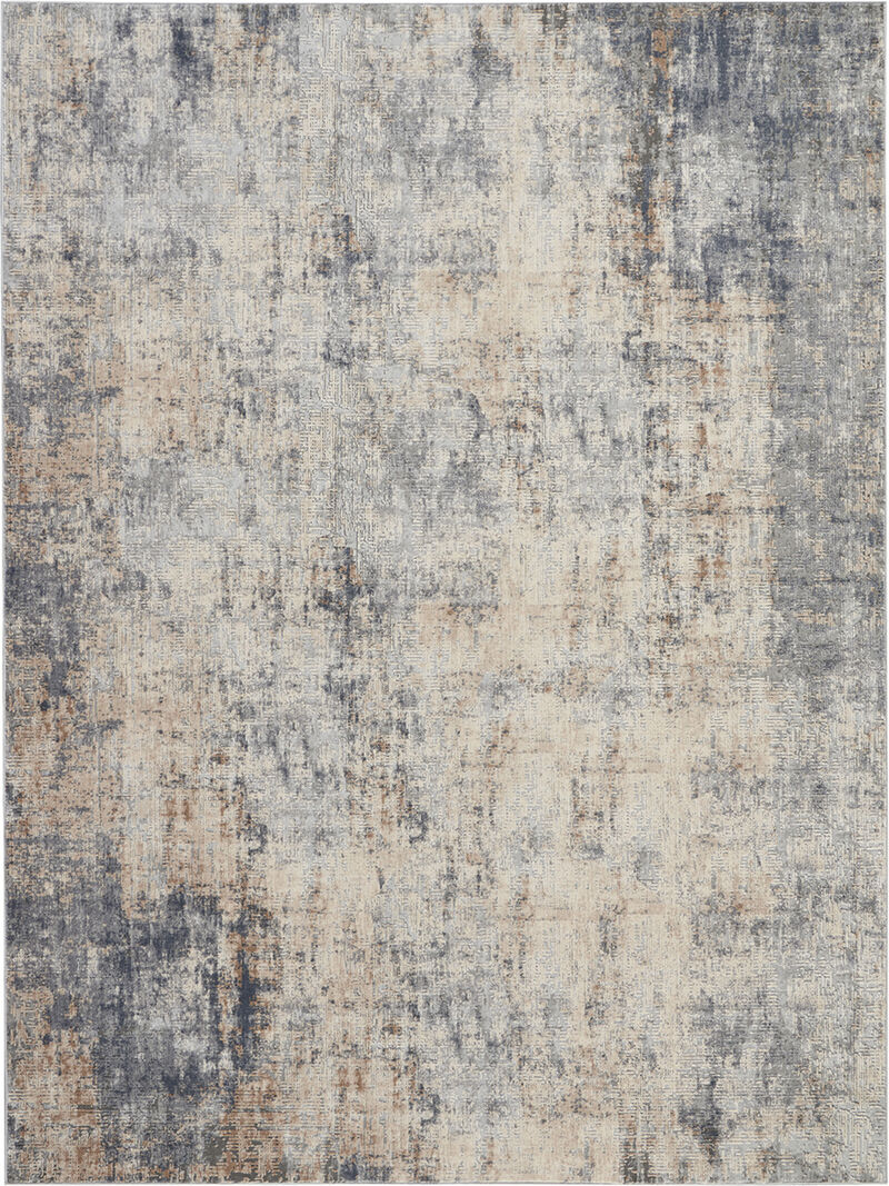 Rustic Textures RUS01 Gray/Beige 7&rsquo;10&rdquo; x Round Rug