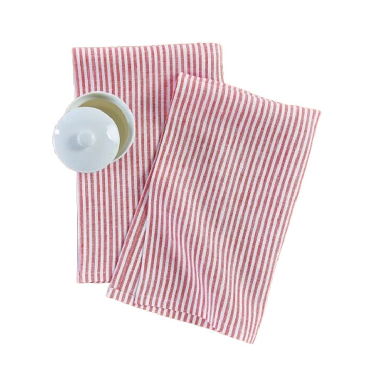 Linen Kitchen Towels - Narrow Stripe