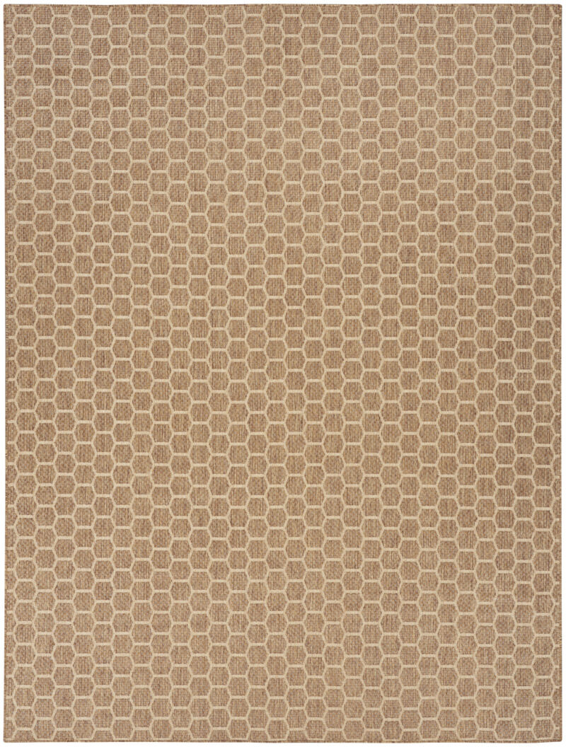 HomeRoots 8' X 10' Natural And Beige Geometric Indoor Outdoor Area Rug image number 0
