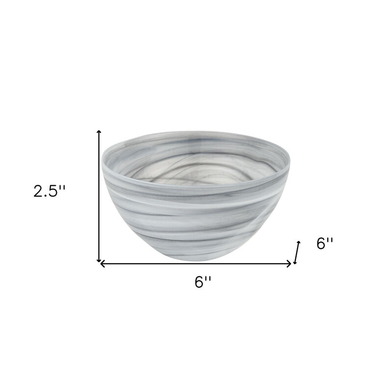HomeRoots 6" Alabaster Glass Round Candy or Nut Bowl image number 4
