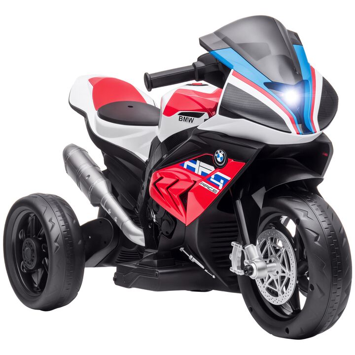 BreeBe Licensed 6V Kids Ride on Motorcycle, Off-Road Battery Powered Three Wheels Dirtbike with USB, AUX, Music and Headlight