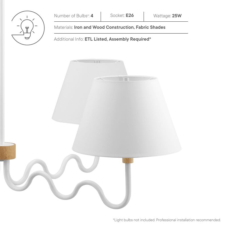 Sunlit Squiggle 4-Arm Pendant Light image number 3