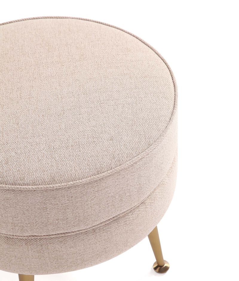 Bailey Cream and Gold Ottoman