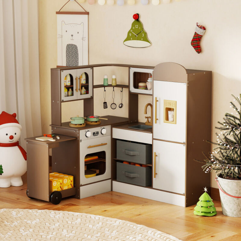 Kids Corner Play Kitchen with Lights and Sounds Age 3 Plus-Coffee image number 3