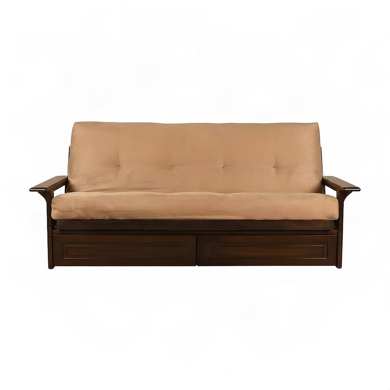 Phoenix Frame in Espresso Finish includes Suede Peat Mattress and Storage Drawers image number 3