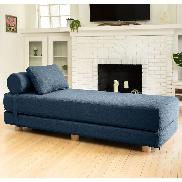 Jaxx Avida Daybed � Fold Out Queen Sleeper � Premium Boucle: Sleek and Modern Lounge for Relaxing and Overnight Guests